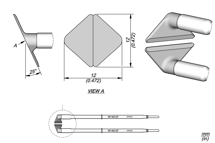 W14012F - Flat Blade Cartridges 12mm